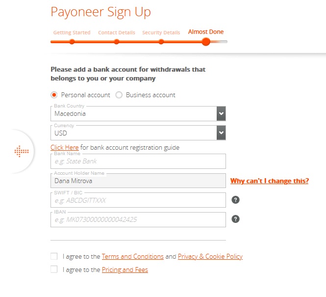 Otvoriti Payoneer Racun